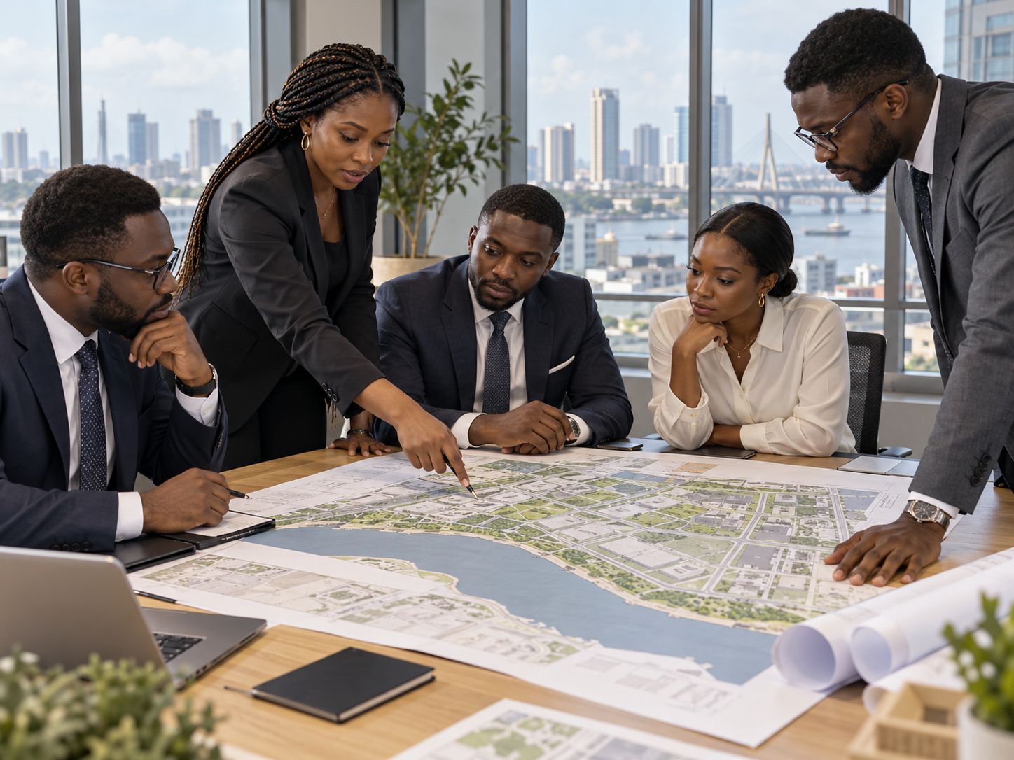 Talis team reviewing project maps